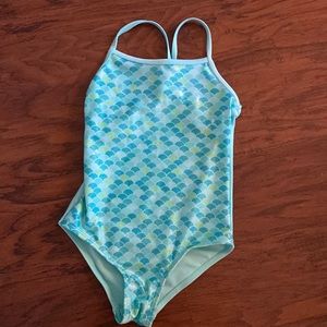 Wonder nation XS light blue one piece bathing suit